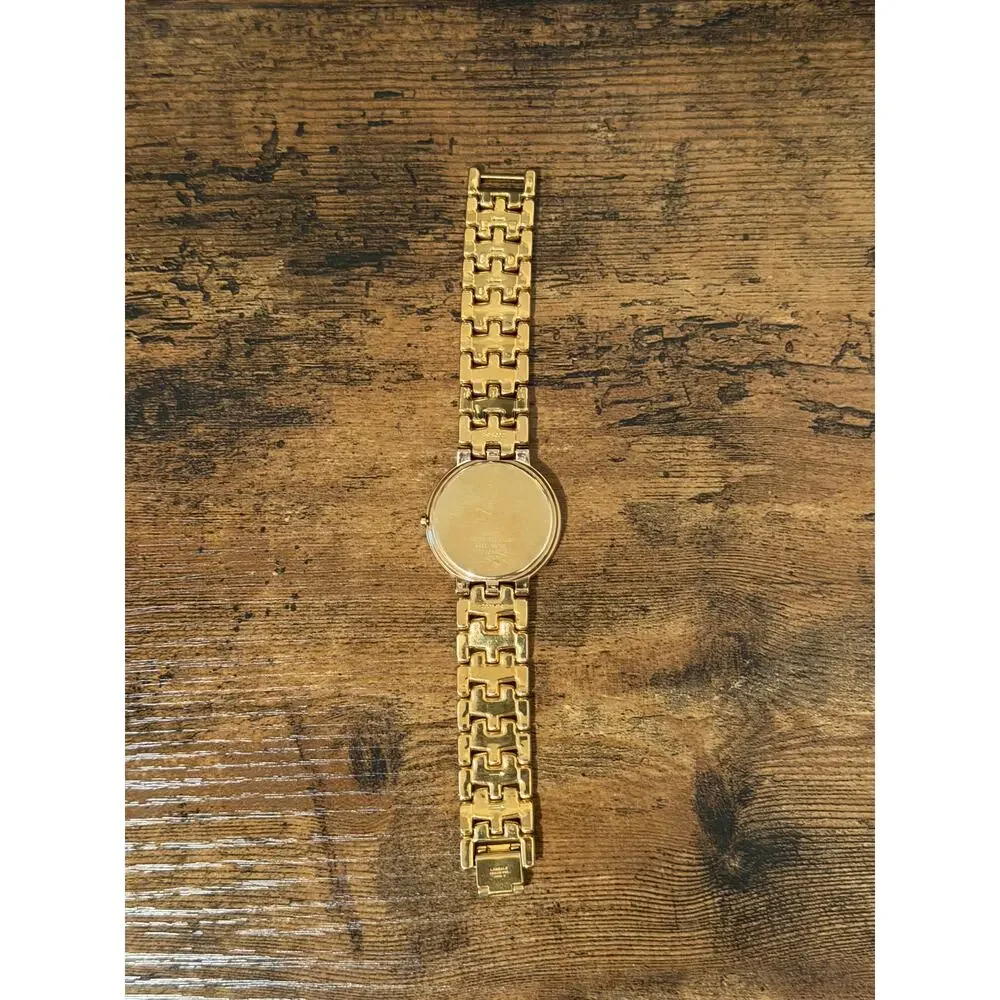 Seiko Lassale Gold Tone Quartz Watch Black Dial Date Integrated Bracelet